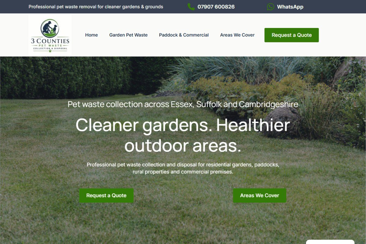 Pet Waste web design