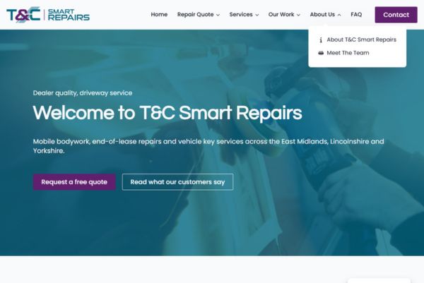 Mobile vehicle repairs web design