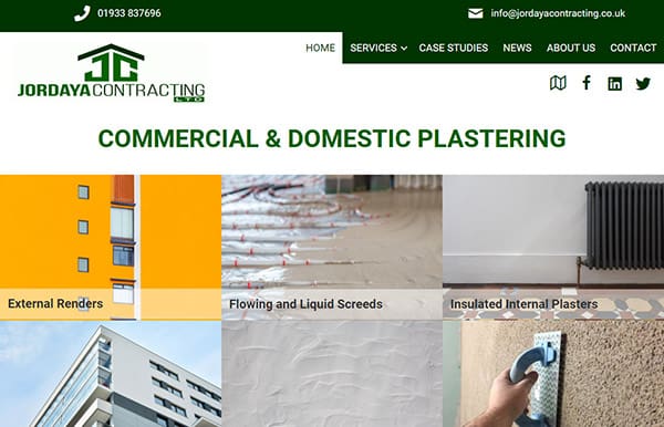 Plasterer contracting web design