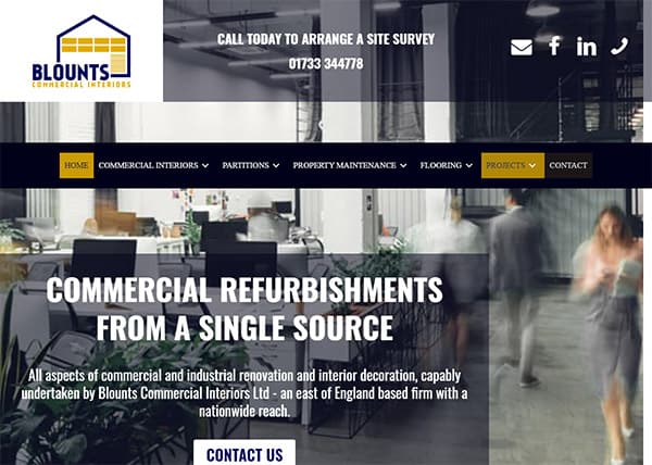 Commercial Interiors company web design