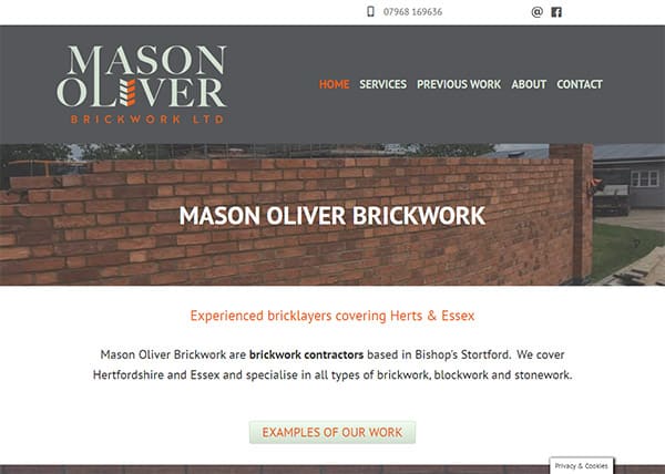 Brickwork contractor web design