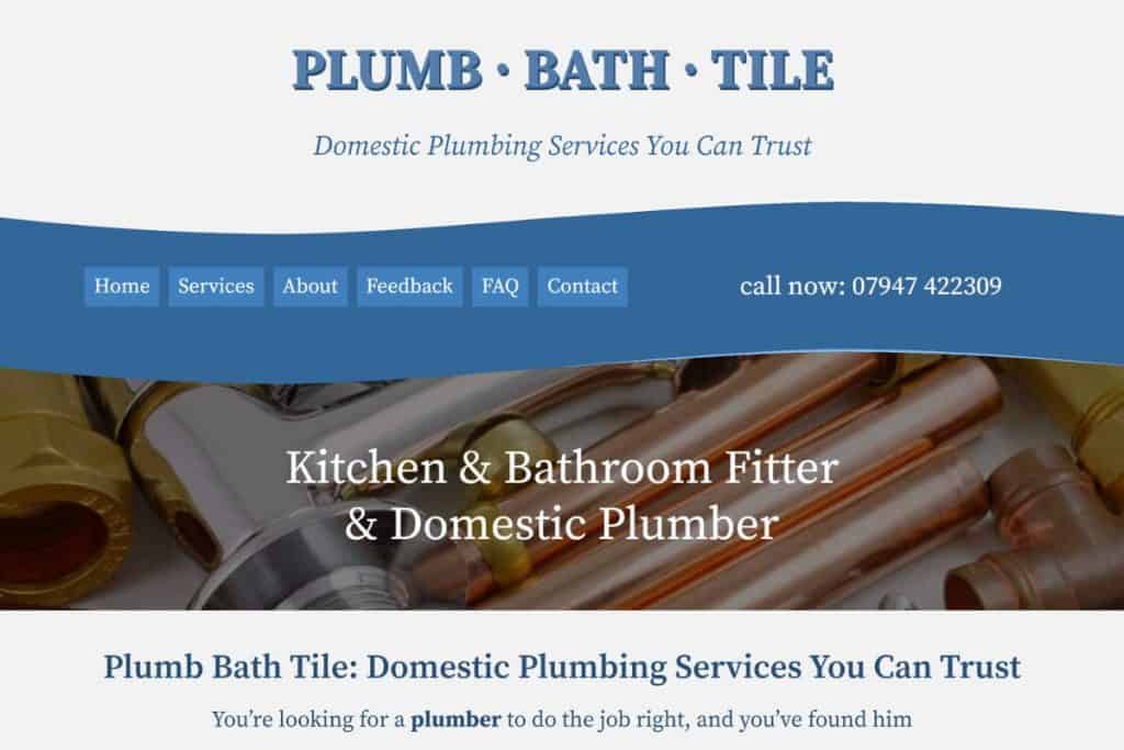 plumber and bathroom installer web design